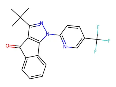 3-(Tert-butyl)-1-(5-(trifluoromethyl)(2-pyridyl))indeno[2,3-D]pyrazol-4-one structure