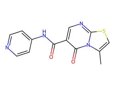 3-methyl-5-oxo-N-(pyridin-4-yl)-5H-[1,3]thiazolo[3,2-a]pyrimidine-6-carboxamide structure