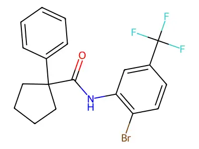 N-[2-bromo-5-(trifluoromethyl)phenyl]-1-phenylcyclopentane-1-carboxamide structure