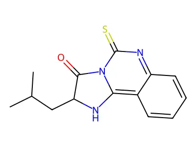2-(2-methylpropyl)-5-sulfanylidene-2H,3H,5H,6H-imidazo[1,2-c]quinazolin-3-one structure