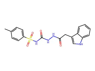 1-[[2-(1H-indol-3-yl)acetyl]amino]-3-(4-methylphenyl)sulfonylurea structure