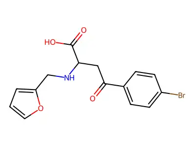 4-(4-Bromophenyl)-2-((2-furylmethyl)amino)-4-oxobutanoic acid structure