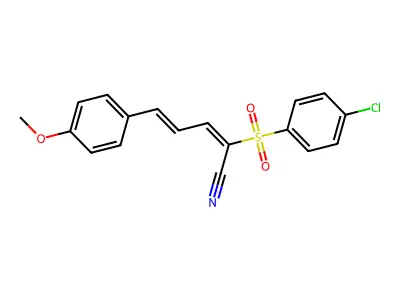 (2E,4E)-2-[(4-chlorophenyl)sulfonyl]-5-(4-methoxyphenyl)-2,4-pentadienenitrile structure