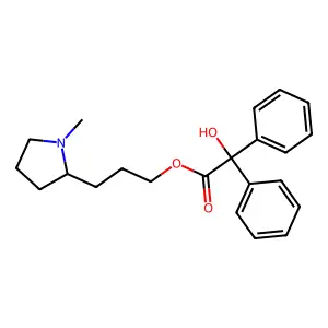 Benzilic acid, 3-(1-methyl-2-pyrrolidinyl)propyl ester structure