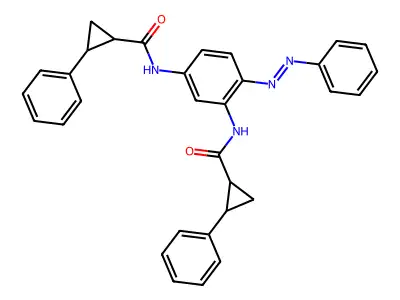 N,N'-{4-[Phenyldiazenyl]benzene-1,3-diyl}bis(2-phenylcyclopropanecarboxamide) structure