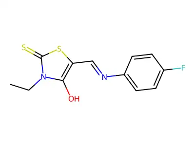 3-Ethyl-5-(((4-fluorophenyl)amino)methylene)-2-thioxo-1,3-thiazolidin-4-one structure