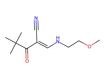 2-[(2-Methoxyethylamino)methylene]-4,4-dimethyl-3-oxo-pentanenitrile structure