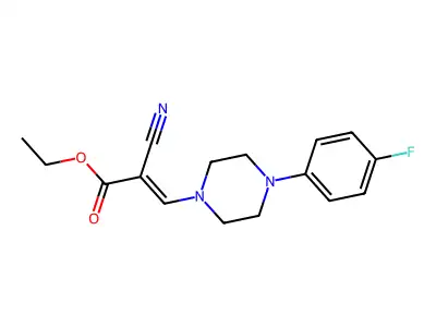 Ethyl 2-cyano-3-[4-(4-fluorophenyl)piperazin-1-yl]prop-2-enoate structure