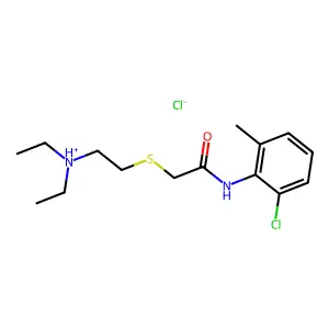 o-Acetotoluidide, 6'-chloro-2-(2-(diethylamino)ethylthio)-, hydrochloride structure
