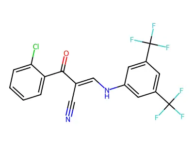 3-[3,5-Bis(trifluoromethyl)anilino]-2-(2-chlorobenzoyl)prop-2-enenitrile structure