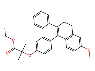 Propionic acid, 3-(p-(6-methoxy-2-phenyl-3,4-dihydro-1-naphthyl)phenoxy)-, ethyl ester structure