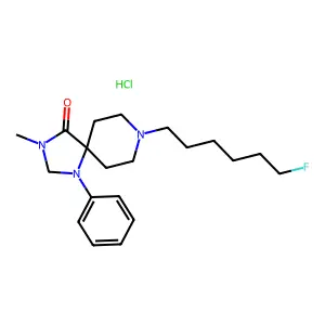 8-(6-Fluorohexyl)-3-methyl-4-oxo-1-phenyl-1,3,8-triazaspiro(4,5)decane hydrochloride structure