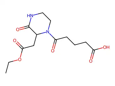 5-[2-(2-Ethoxy-2-oxoethyl)-3-oxo-1-piperazinyl]-5-oxopentanoic acid structure