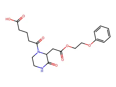 5-Oxo-5-{3-oxo-2-[2-oxo-2-(2-phenoxyethoxy)ethyl]-1-piperazinyl}pentanoic acid structure