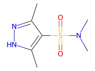 N,N,3,5-tetramethyl-1H-pyrazole-4-sulfonamide structure