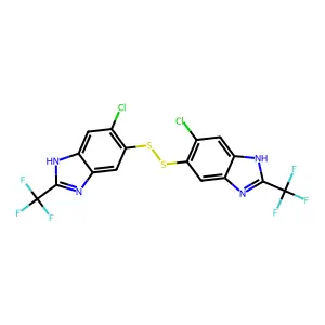 Benzimidazole, 5,5'-dithiobis(6-chloro-2-(trifluoromethyl)- structure