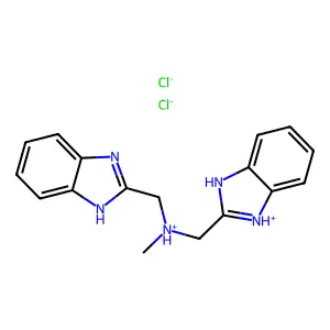Benzimidazole, 2,2'-(N-methyliminodimethylene)bis-, dihydrochloride structure