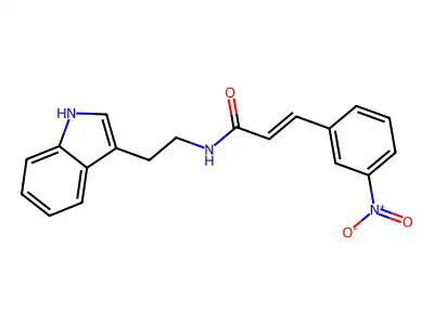 N-[2-(1H-indol-3-yl)ethyl]-3-(3-nitrophenyl)prop-2-enamide structure