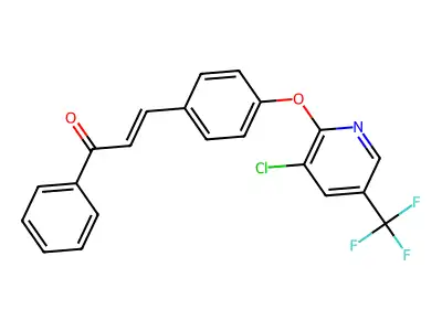 3-(4-(3-Chloro-5-(trifluoromethyl)(2-pyridyloxy))phenyl)-1-phenylprop-2-EN-1-one structure