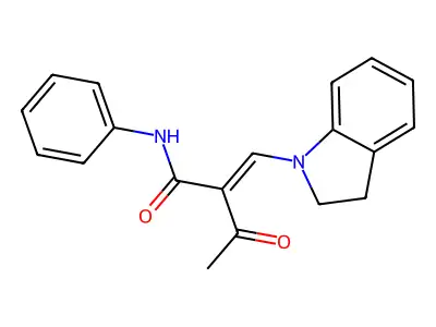 2-(indolin-1-ylmethylene)-3-oxo-N-phenyl-butanamide structure