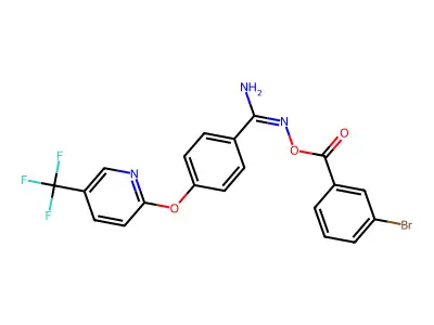 [[amino-[4-[5-(trifluoromethyl)pyridin-2-yl]oxyphenyl]methylidene]amino] 3-bromobenzoate structure