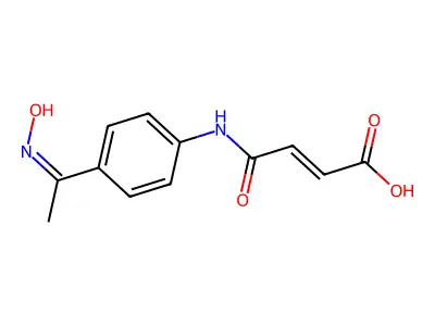 3-({4-[1-(Hydroxyimino)ethyl]phenyl}carbamoyl)prop-2-enoic acid structure