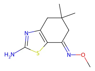 7-(Methoxyimino)-5,5-dimethyl-4,5,6,7-tetrahydro-1,3-benzothiazol-2-amine structure