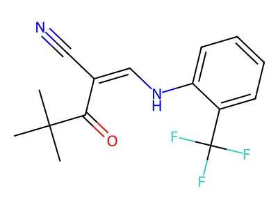 4,4-Dimethyl-3-oxo-2-[[2-(trifluoromethyl)anilino]methylene]pentanenitrile structure