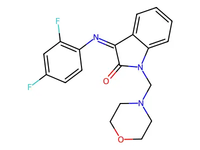 3-(2,4-Difluorophenyl)imino-1-(morpholin-4-ylmethyl)indol-2-one structure