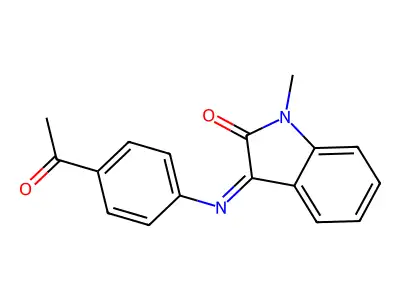 3-((4-Acetylphenyl)azamethylene)-1-methylindolin-2-one structure