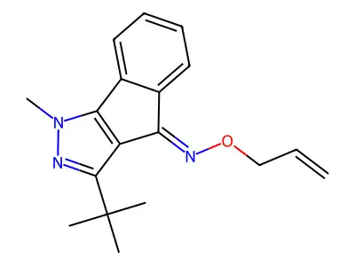 3-(tert-butyl)-1-methylindeno[2,3-d]pyrazol-4-O-prop-2-enyloxime structure