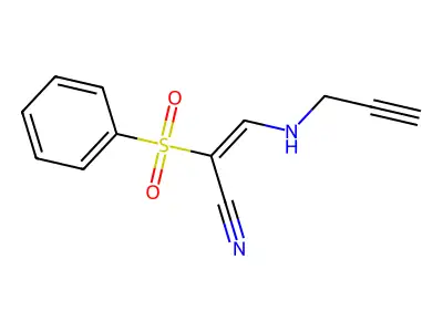 2-(Benzenesulfonyl)-3-(prop-2-ynylamino)prop-2-enenitrile structure