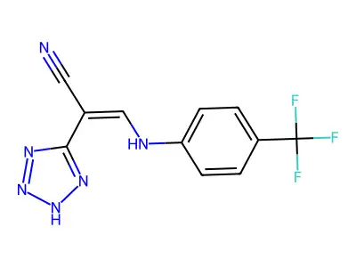2-(2H-tetrazol-5-yl)-3-[4-(trifluoromethyl)anilino]prop-2-enenitrile structure