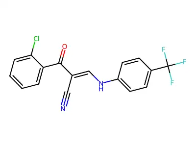 (E)-2-(2-chlorobenzoyl)-3-[4-(trifluoromethyl)anilino]-2-propenenitrile structure