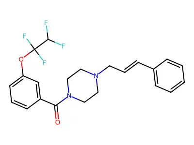 (4-Cinnamylpiperazin-1-yl)-[3-(1,1,2,2-tetrafluoroethoxy)phenyl]methanone structure