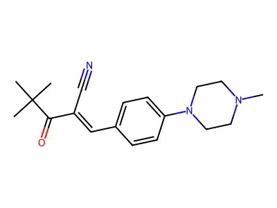 2-(2,2-DIMETHYLPROPANOYL)-3-(4-(4-METHYLPIPERAZINYL)PHENYL)PROP-2-ENENITRILE structure