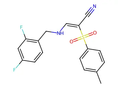 3-[(2,4-Difluorophenyl)methylamino]-2-(p-tolylsulfonyl)prop-2-enenitrile structure