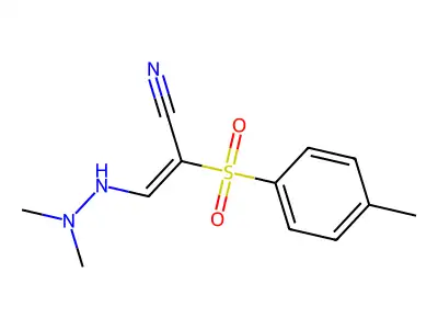 3-(2,2-Dimethylhydrazino)-2-(p-tolylsulfonyl)prop-2-enenitrile structure