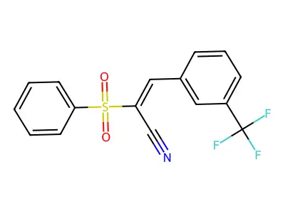 2-(Phenylsulfonyl)-3-(3-(trifluoromethyl)phenyl)prop-2-enenitrile structure