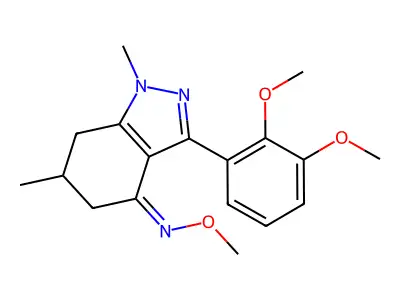 3-(2,3-dimethoxyphenyl)-N-methoxy-1,6-dimethyl-6,7-dihydro-5H-indazol-4-imine structure