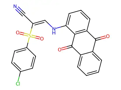 3-((9,10-Dioxoanthryl)amino)-2-((4-chlorophenyl)sulfonyl)prop-2-enenitrile structure