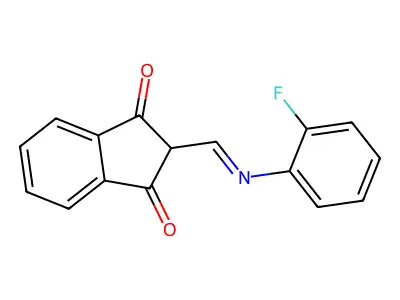 2-(2-Fluorophenyl)aminomethyleneindane-1,3-dione structure