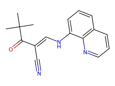 4,4-Dimethyl-3-oxo-2-[(8-quinolylamino)methylene]pentanenitrile structure