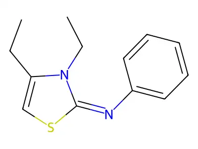 3,4-diethyl-N-phenyl-1,3-thiazol-2-imine structure