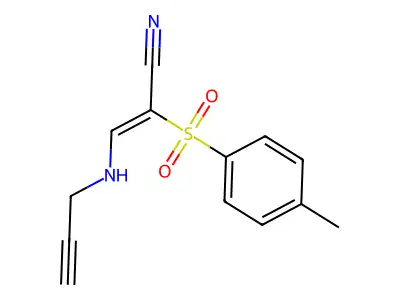 3-(Prop-2-ynylamino)-2-(p-tolylsulfonyl)prop-2-enenitrile structure