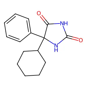 5-Cyclohexyl-5-phenylhydantoin structure
