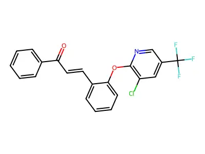 3-(2-(3-Chloro-5-(trifluoromethyl)(2-pyridyloxy))phenyl)-1-phenylprop-2-EN-1-one structure
