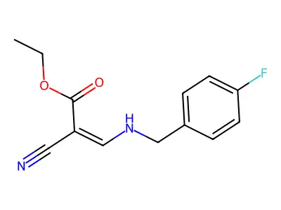 Ethyl 2-cyano-3-[(4-fluorophenyl)methylamino]prop-2-enoate structure