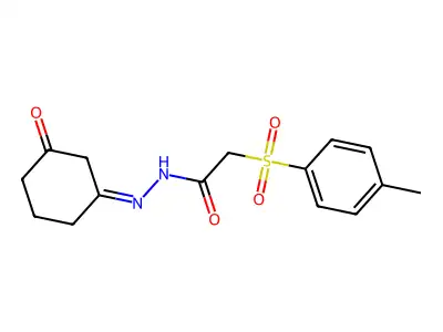 N-(aza(3-oxocyclohexylidene)methyl)-2-((4-methylphenyl)sulfonyl)ethanamide structure