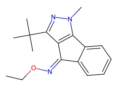 3-tert-butyl-N-ethoxy-1-methyl-indeno[1,2-c]pyrazol-4-imine structure